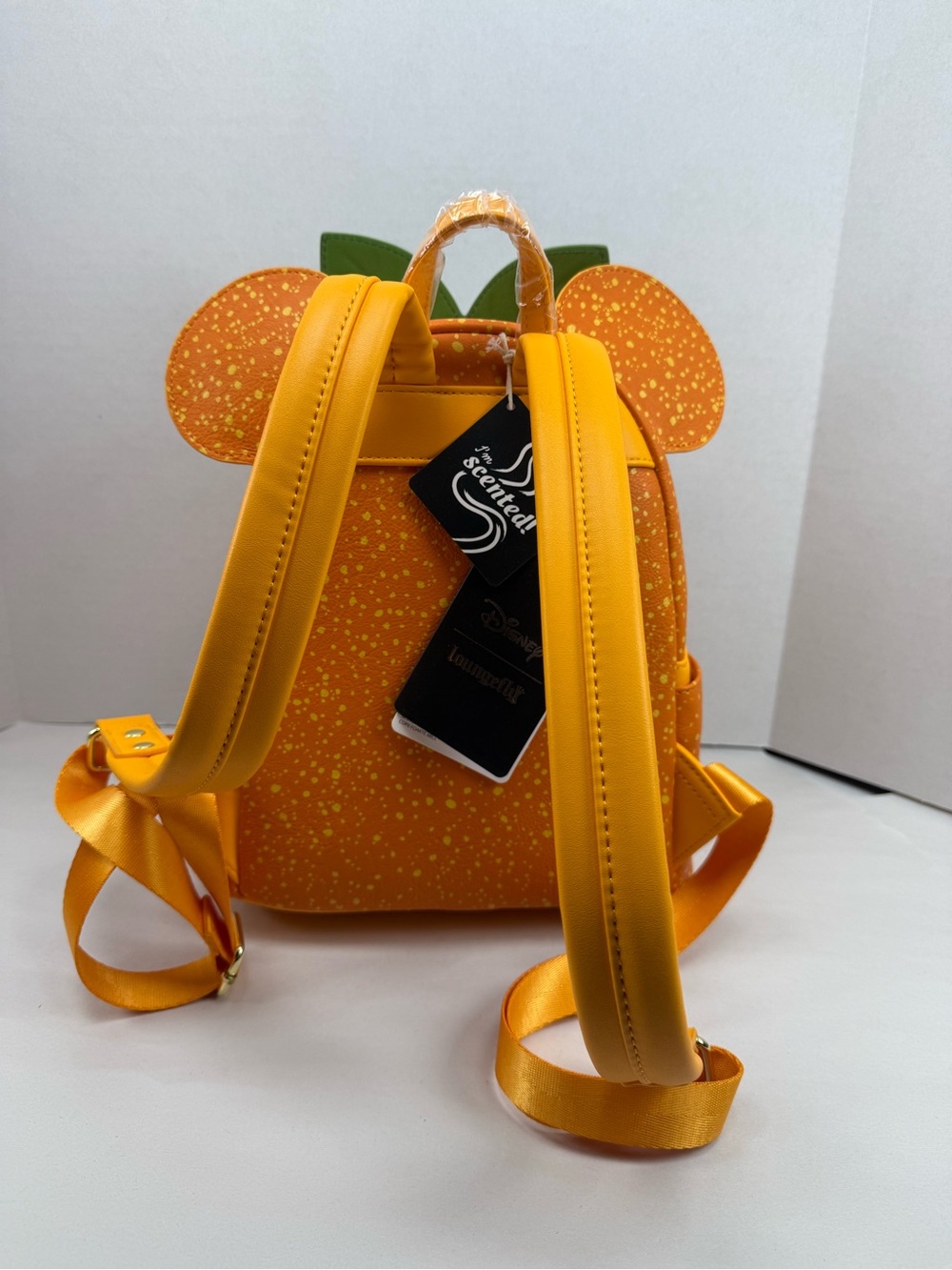 Loungefly Disney Minnie Mouse Orange Ears Orange Scented Mini Backpack & Coin - Picture 13 of 14